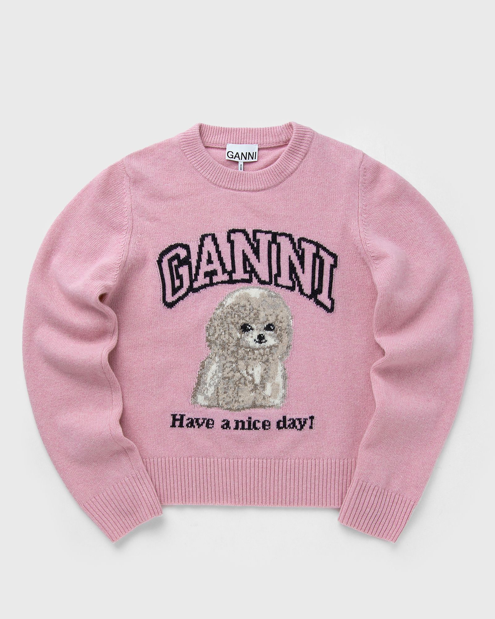 Graphic Wool Mix Poodle Crewneck