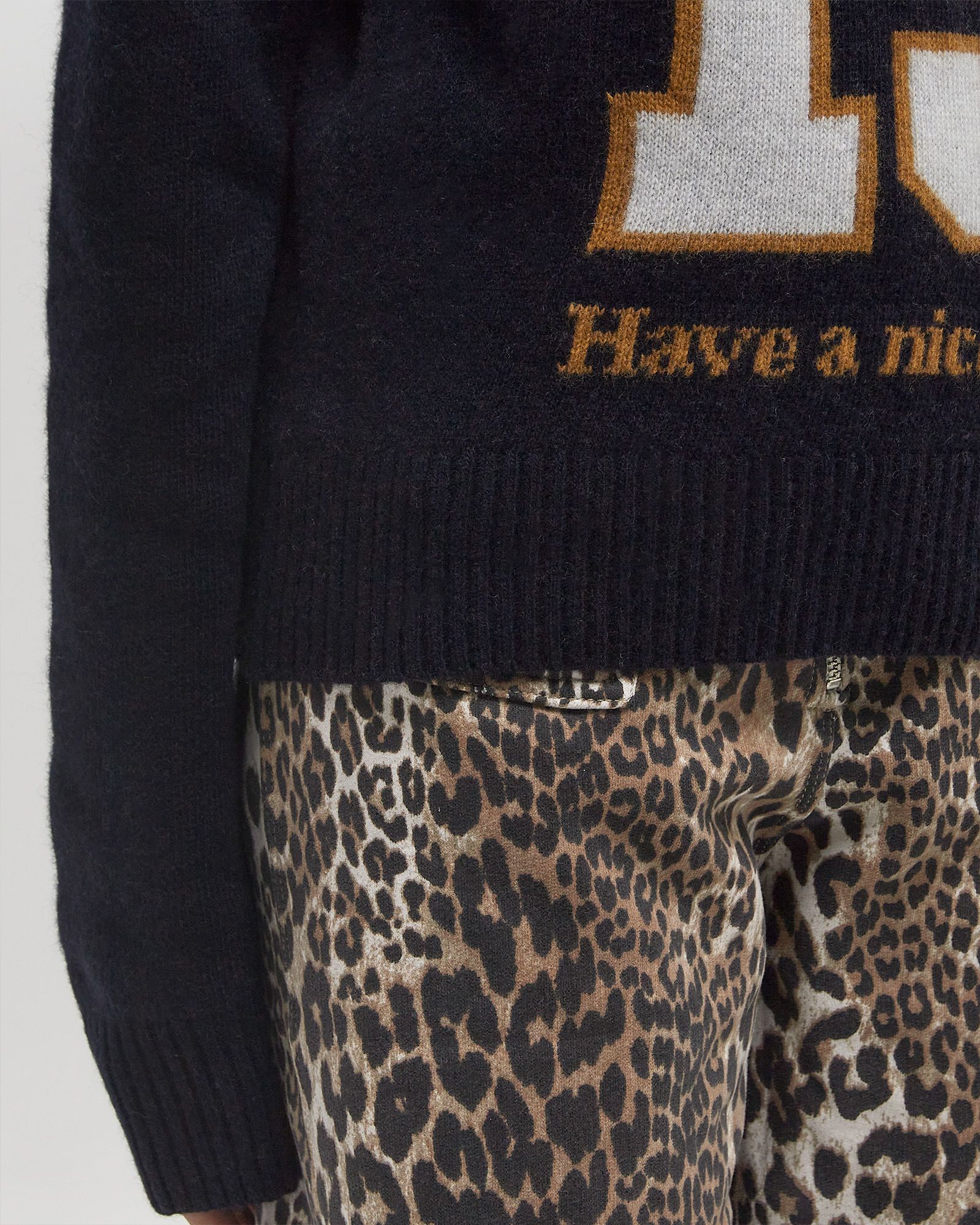 Graphic Wool Mix Baseball Crewneck