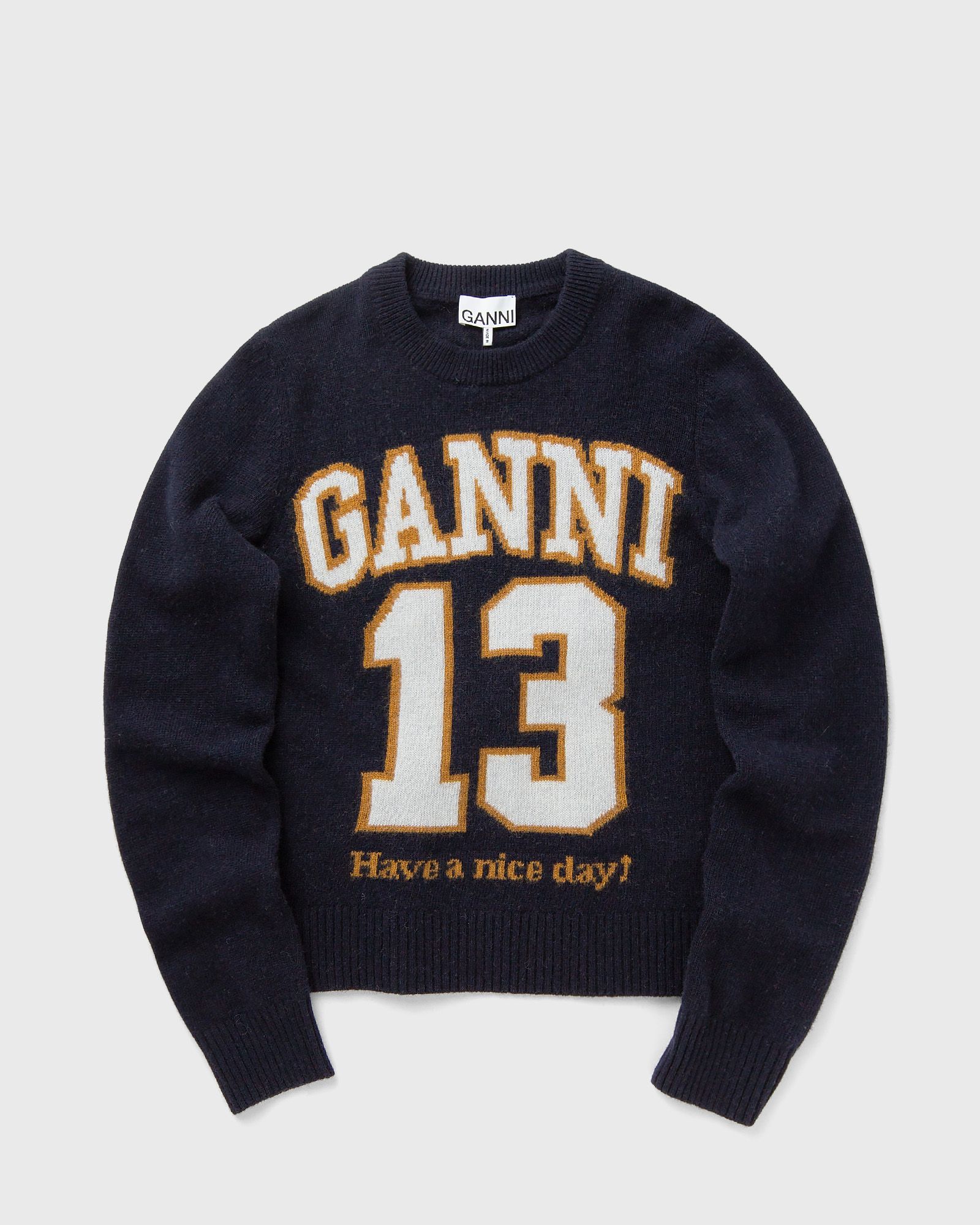 Graphic Wool Mix Baseball Crewneck