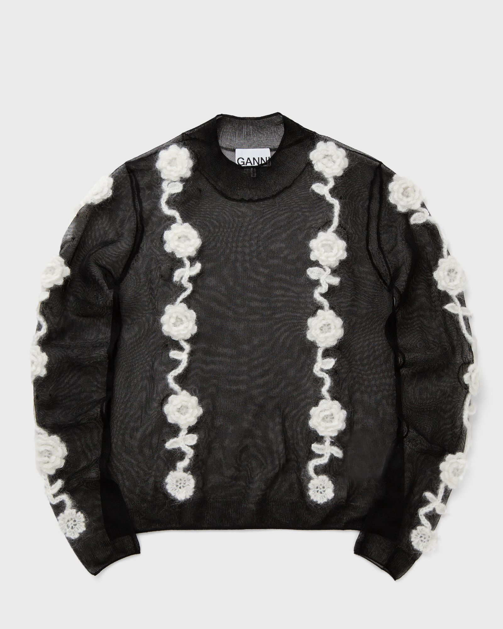 Sheer Flower Crochet Applique Top