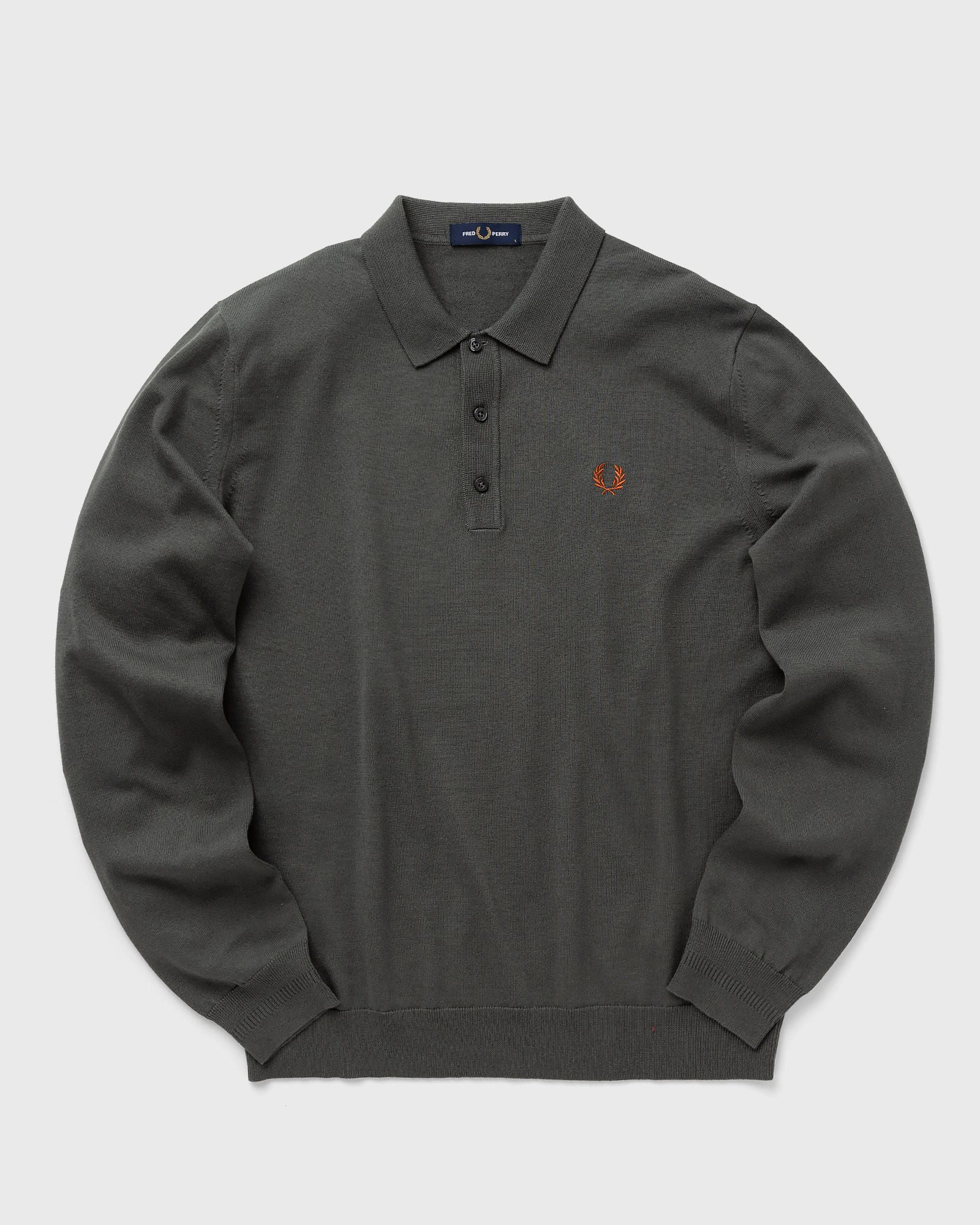 Fred Perry - classic knitted shirt ls men polos black in größe:l