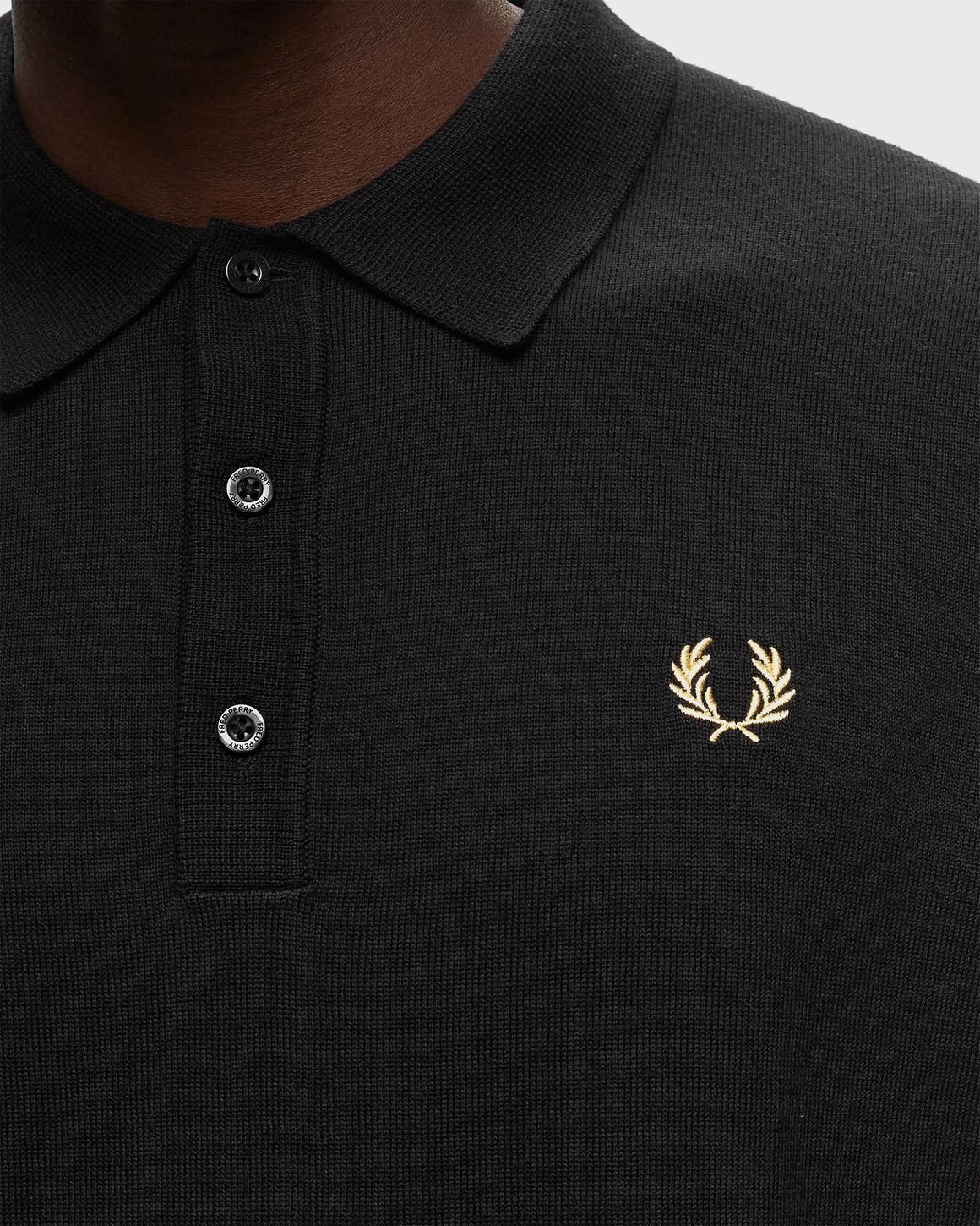 Fred Perry Classic Knitted Shirt LS Black | BSTN Store Fred Perry Classic Knitted Shirt LS Black | BSTN Store