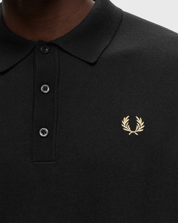 Fred Perry Classic Knitted Shirt LS Black - BLACK