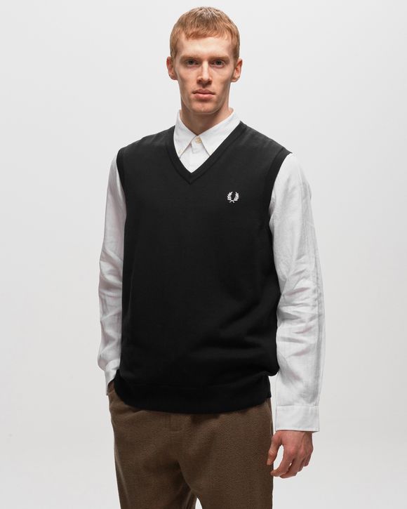 FRED PERRY CLASSIC V-NECK TANK ベスト Fred Perry Classic V-Neck Tank Black | BSTN Store