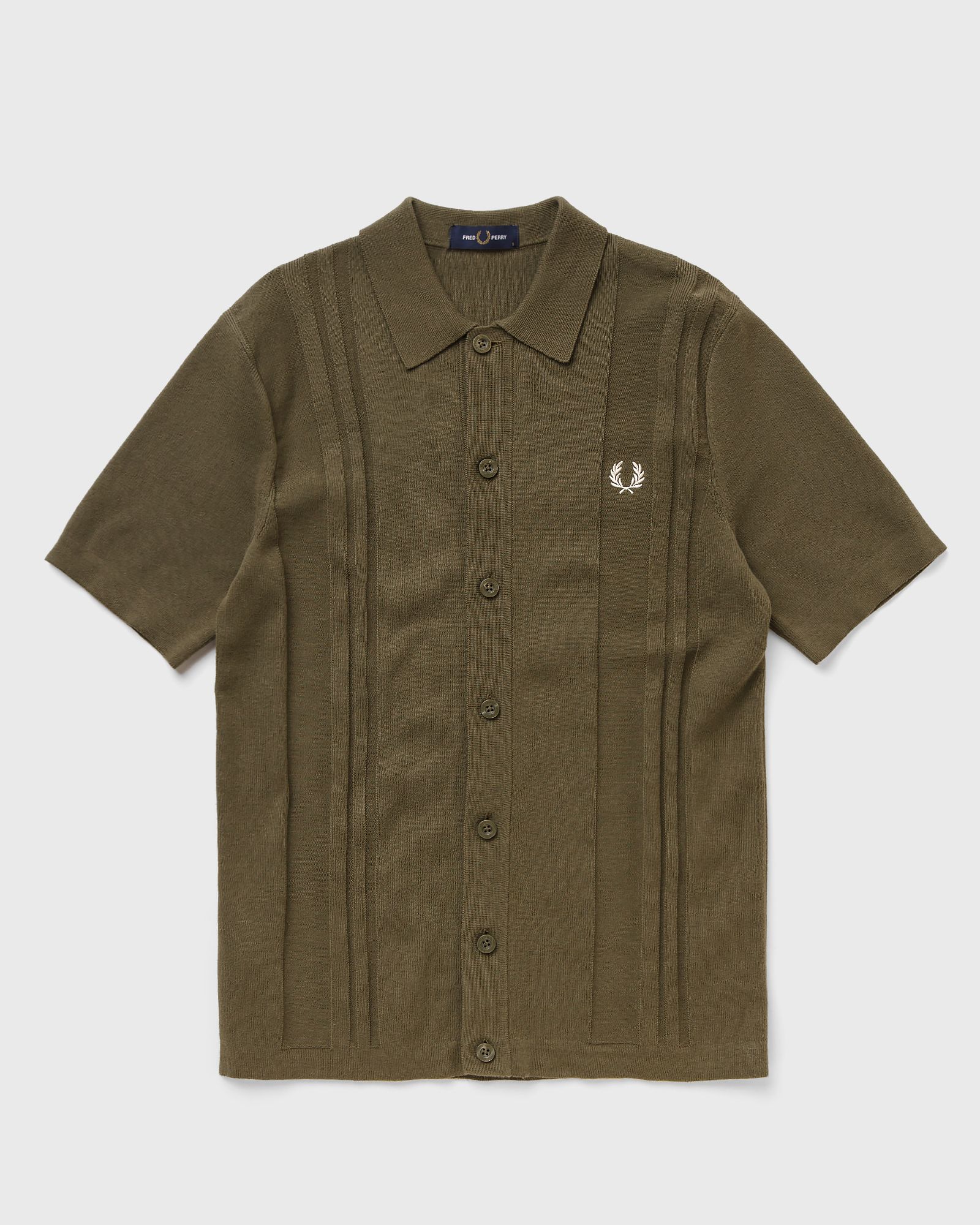 fred perry button trough knitted shirt men longsleeves