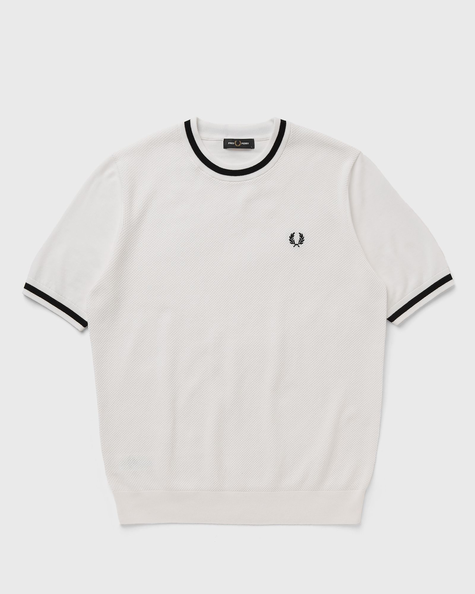 fred perry textured front knitted t-shirt men shortsleeves