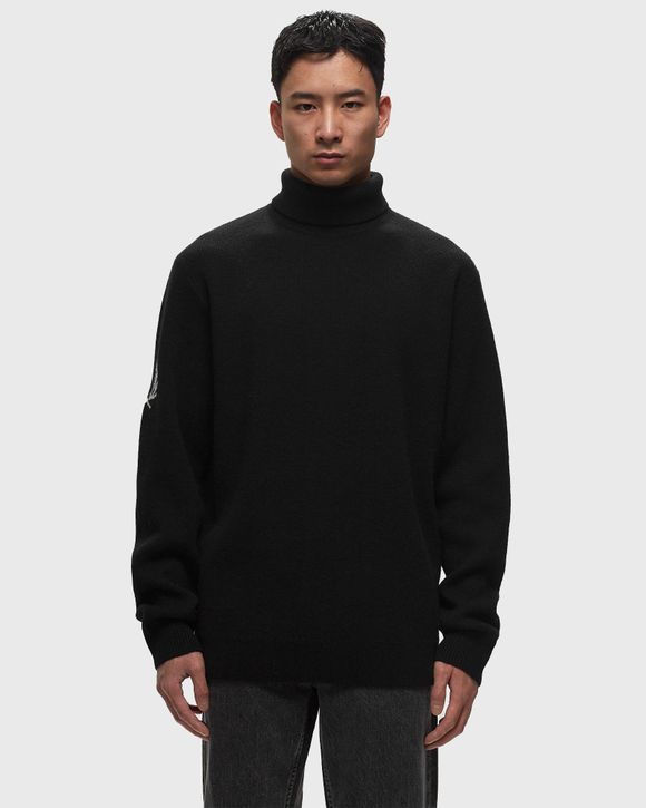 Fred Perry LAUREL WREATH ROLL NECK JUMPER Black - BLACK