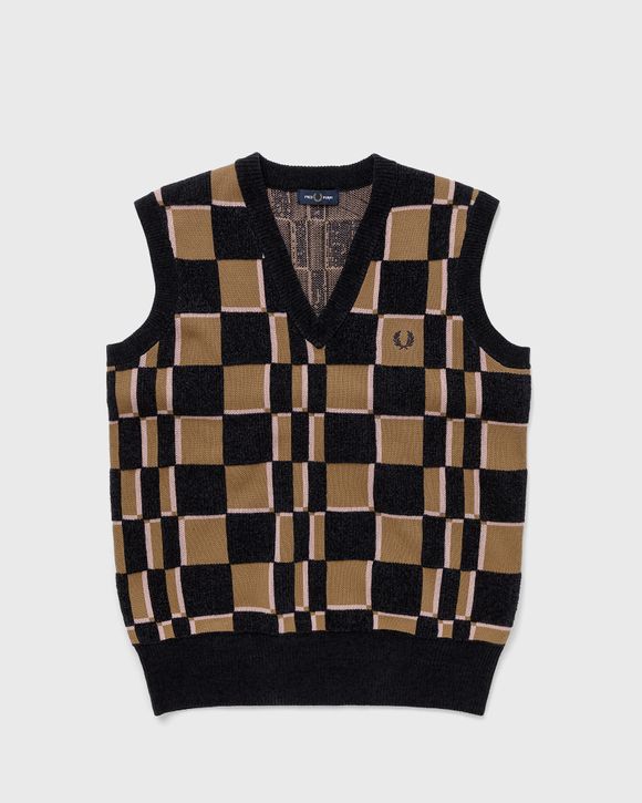 Fred Perry Glitch Chequerboard Tank Black/Brown | BSTN Store