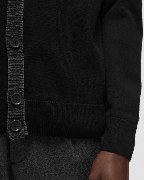 Fred Perry Chenille Placket Cardigan Black - BLACK