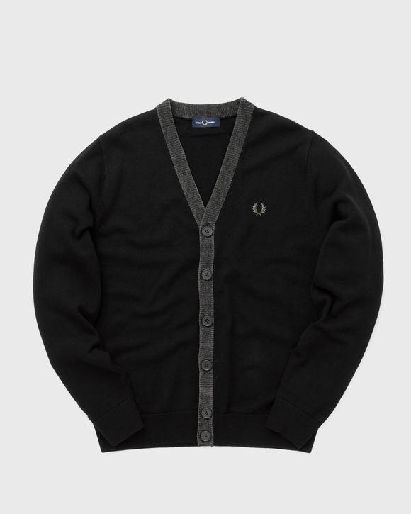 Fred Perry Chenille Placket Cardigan Black | BSTN Store