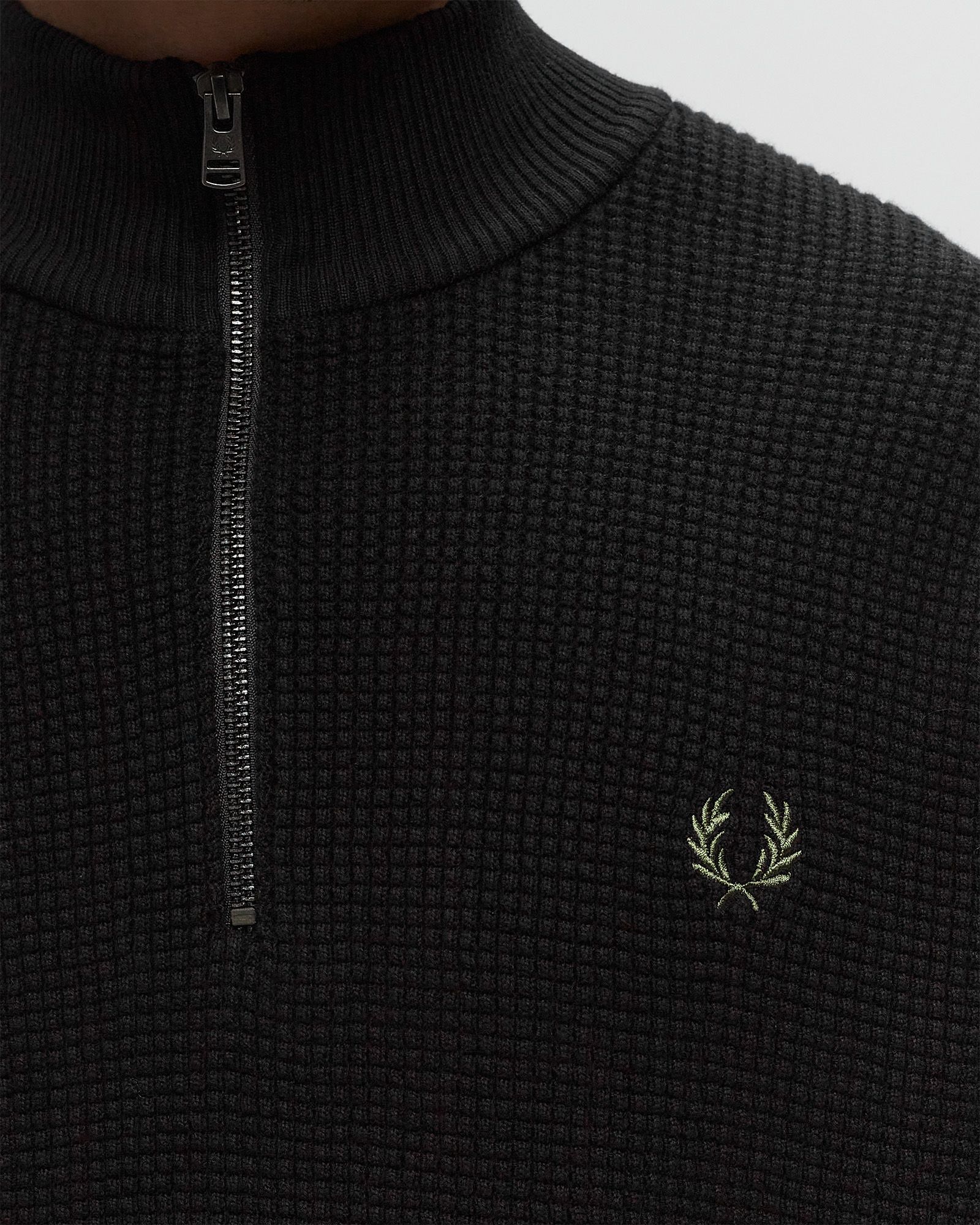 WAFFLE STITCH HALF ZIP JUMPER