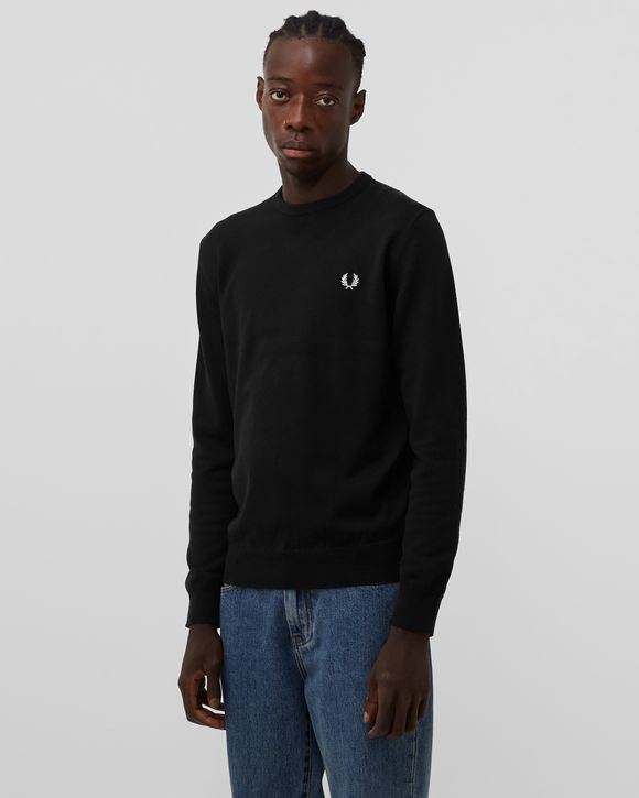 Fred Perry CLASSIC CREW NECK JUMPER Black BSTN Store