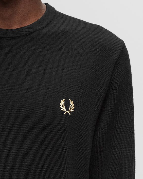 Fred Perry CLASSIC CREW NECK JUMPER Black | BSTN Store