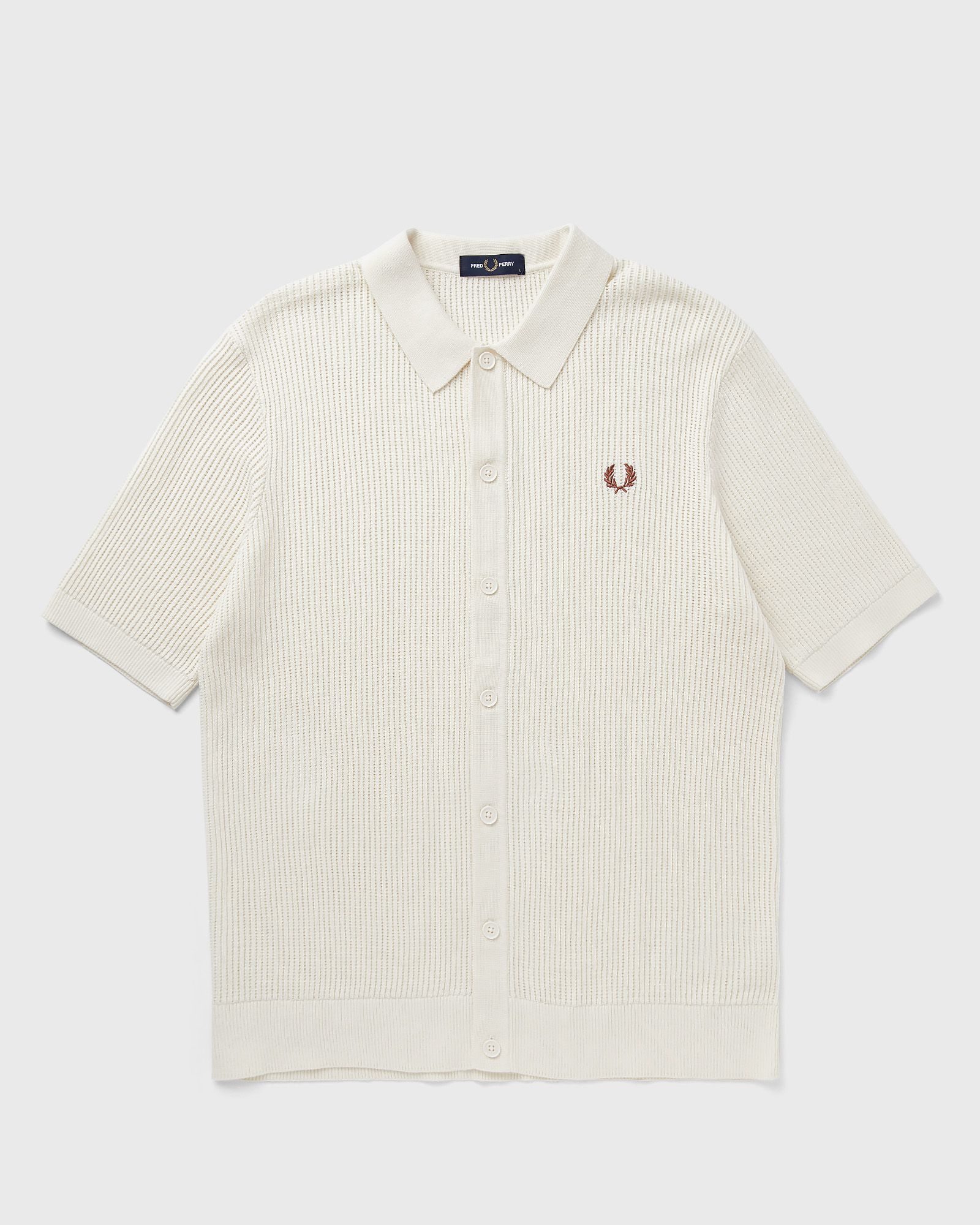 TEXTURED BUTTON THROUGH KNITTED SHIRT