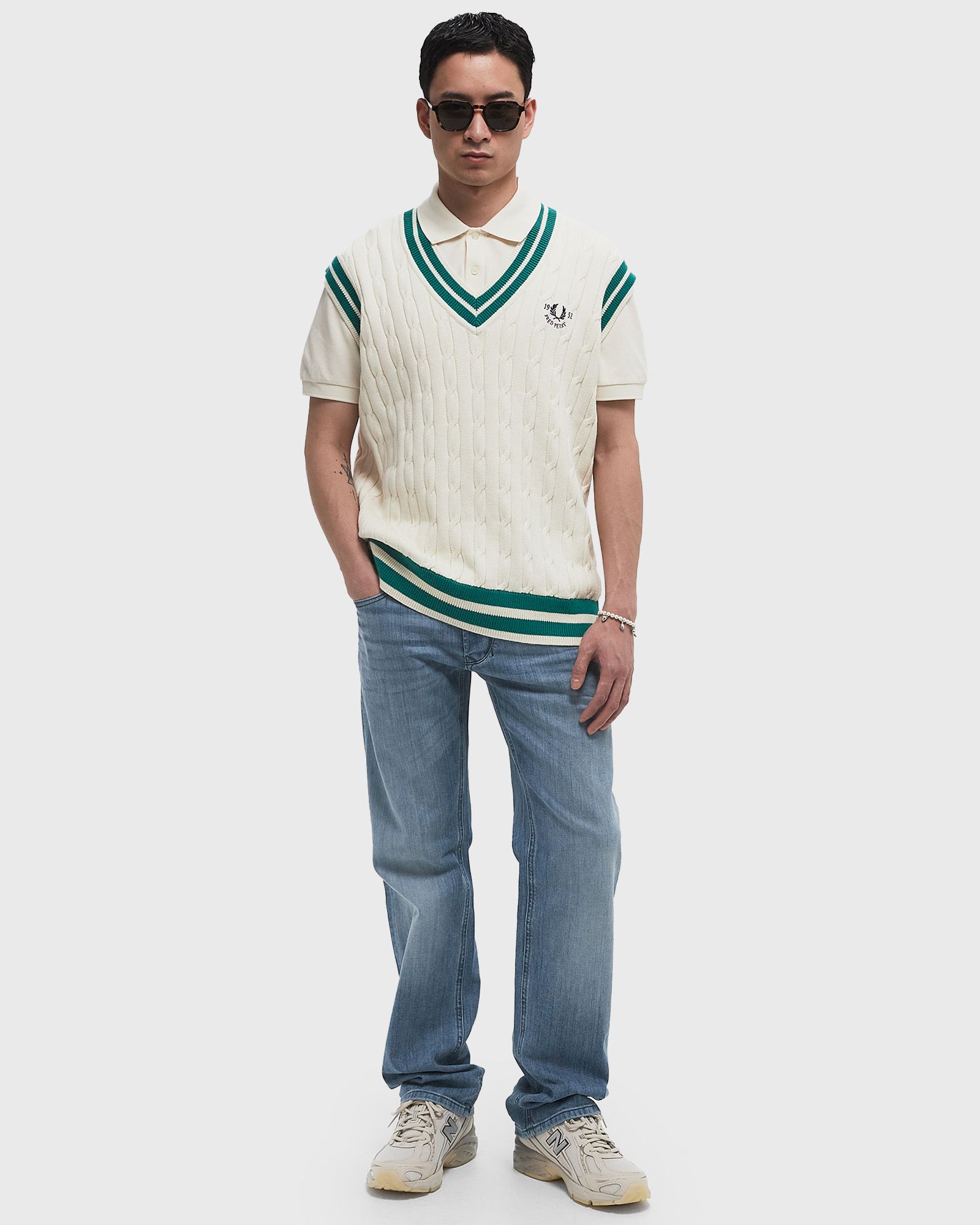 CABLE KNIT TENNNIS TANK