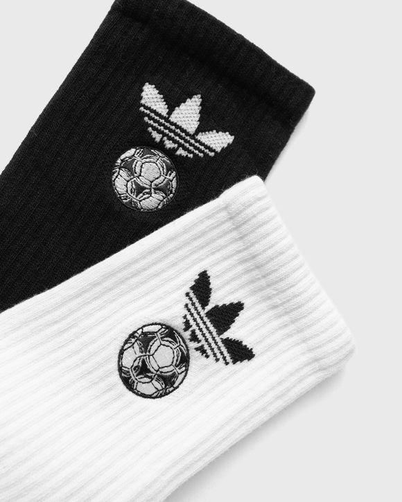 FOOTBALL EMBROIDERED CREW SOCKS 2 PAIRS