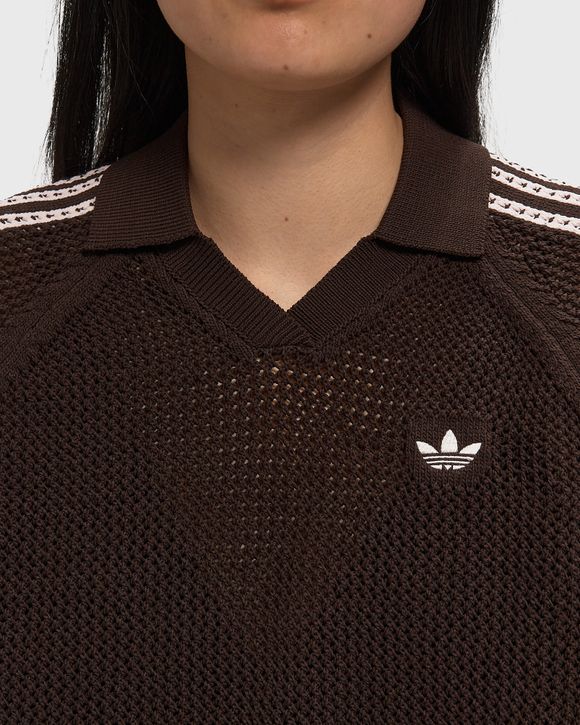 WMNS KNITTED CROCHET POLO