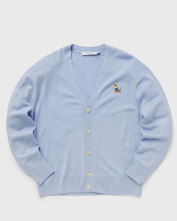 Maison Kitsune DRESSED FOX PATCH RELAXED CARDIGAN Blue BSTN Store