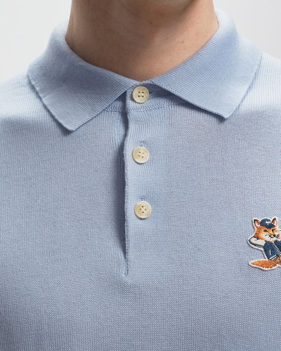 Maison Kitsune DRESSED FOX PATCH REGULAR POLO JUMPER Blue | BSTN Store