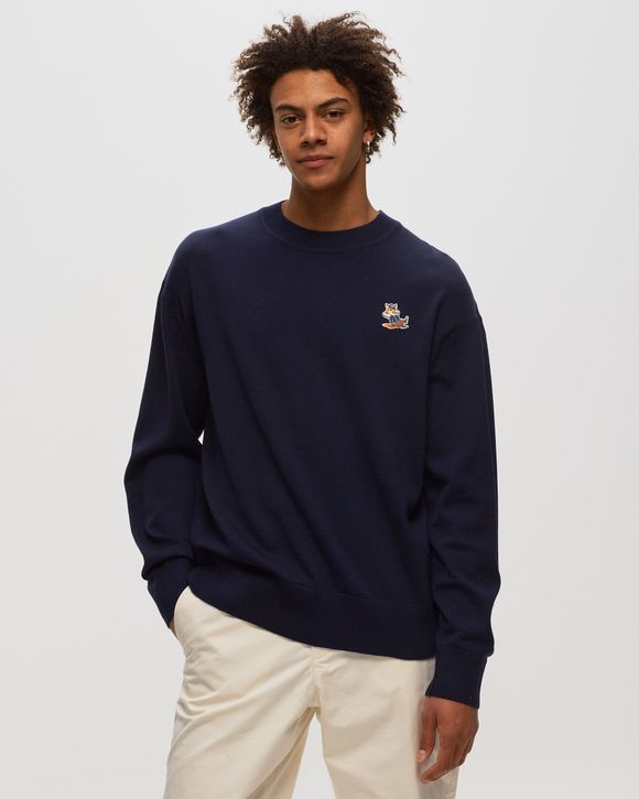 Maison Kitsune DRESSED FOX PATCH RELAXED JUMPER Blue | BSTN Store