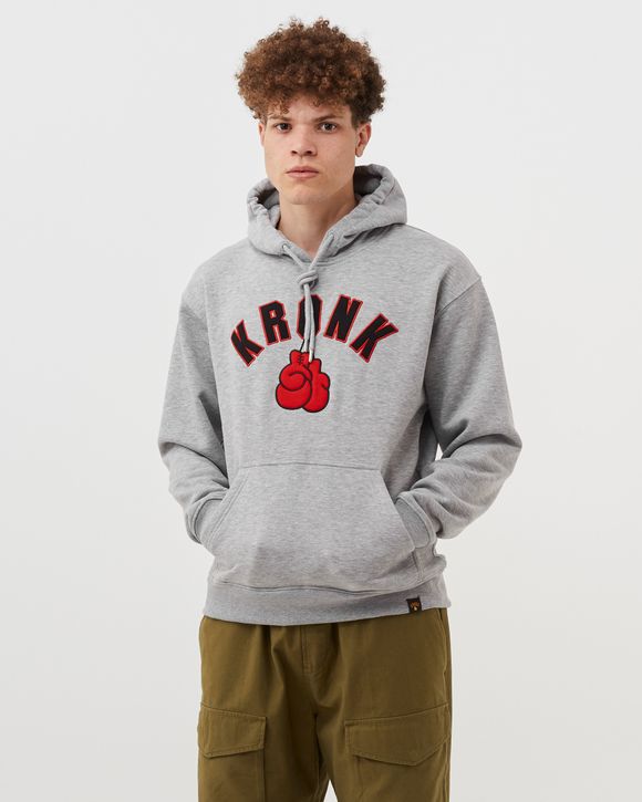 Gloves Applique Hoodie Regular Fit Sports Grey