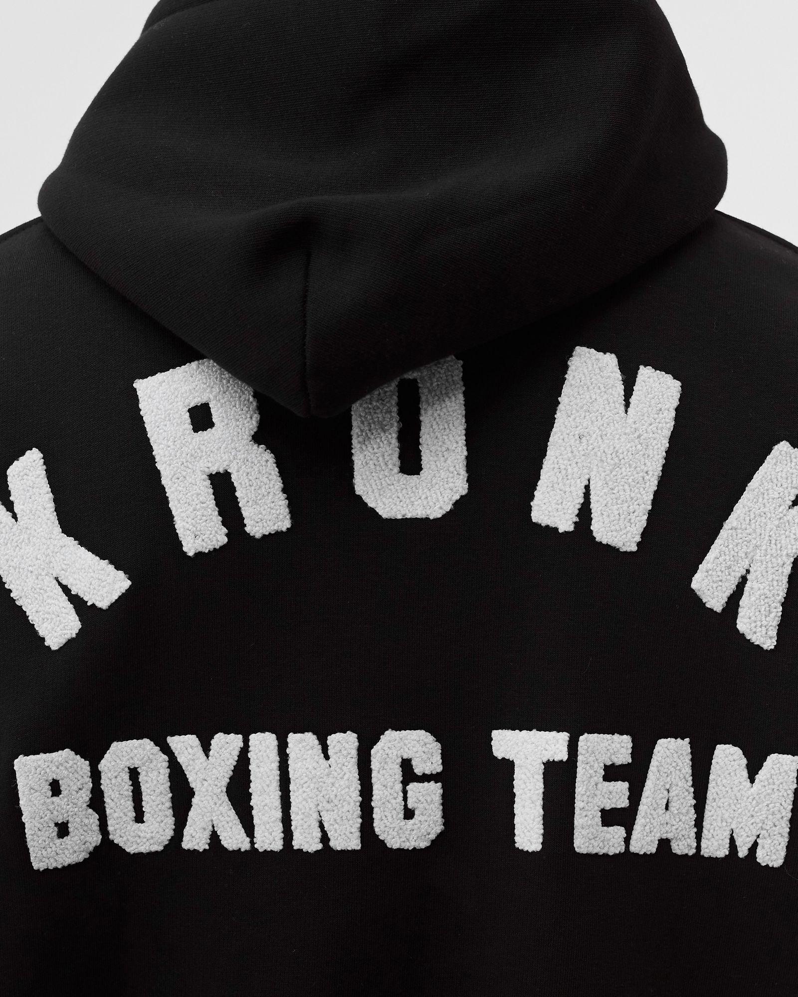 Boxing Team Towelling Applique Hoodie Regular Fit Black