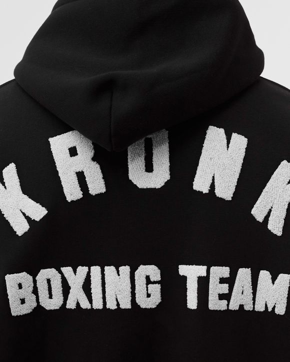 Boxing Team Towelling Applique Hoodie Regular Fit Black
