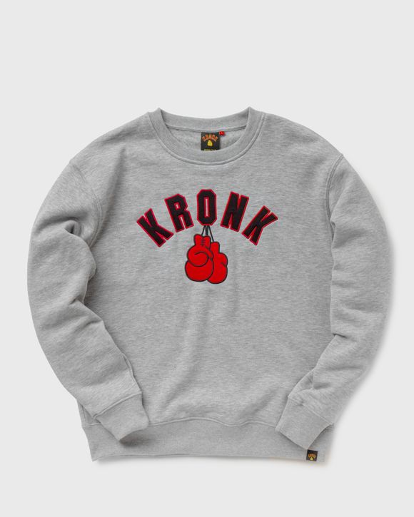 Gloves Applique Sweatshirt Regular Fit Sports Grey