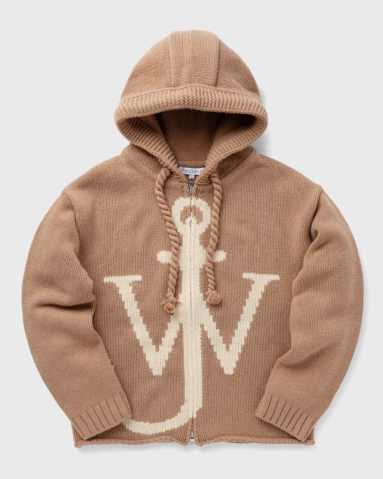 JW Anderson - zip front anchor hoodie men pullovers brown in größe:m