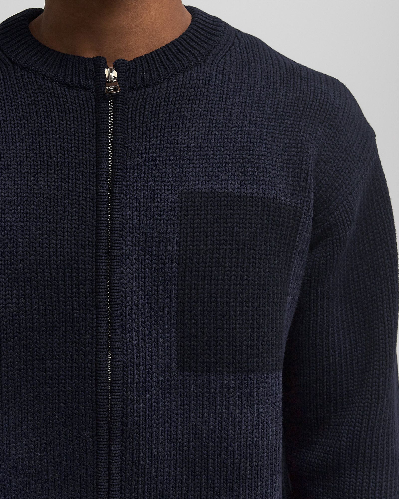 WASHED ZIP FRONT CARDIGAN