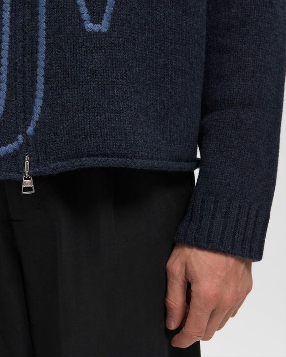 ANCHOR EMBROIDERY ZIPPED HOODIE