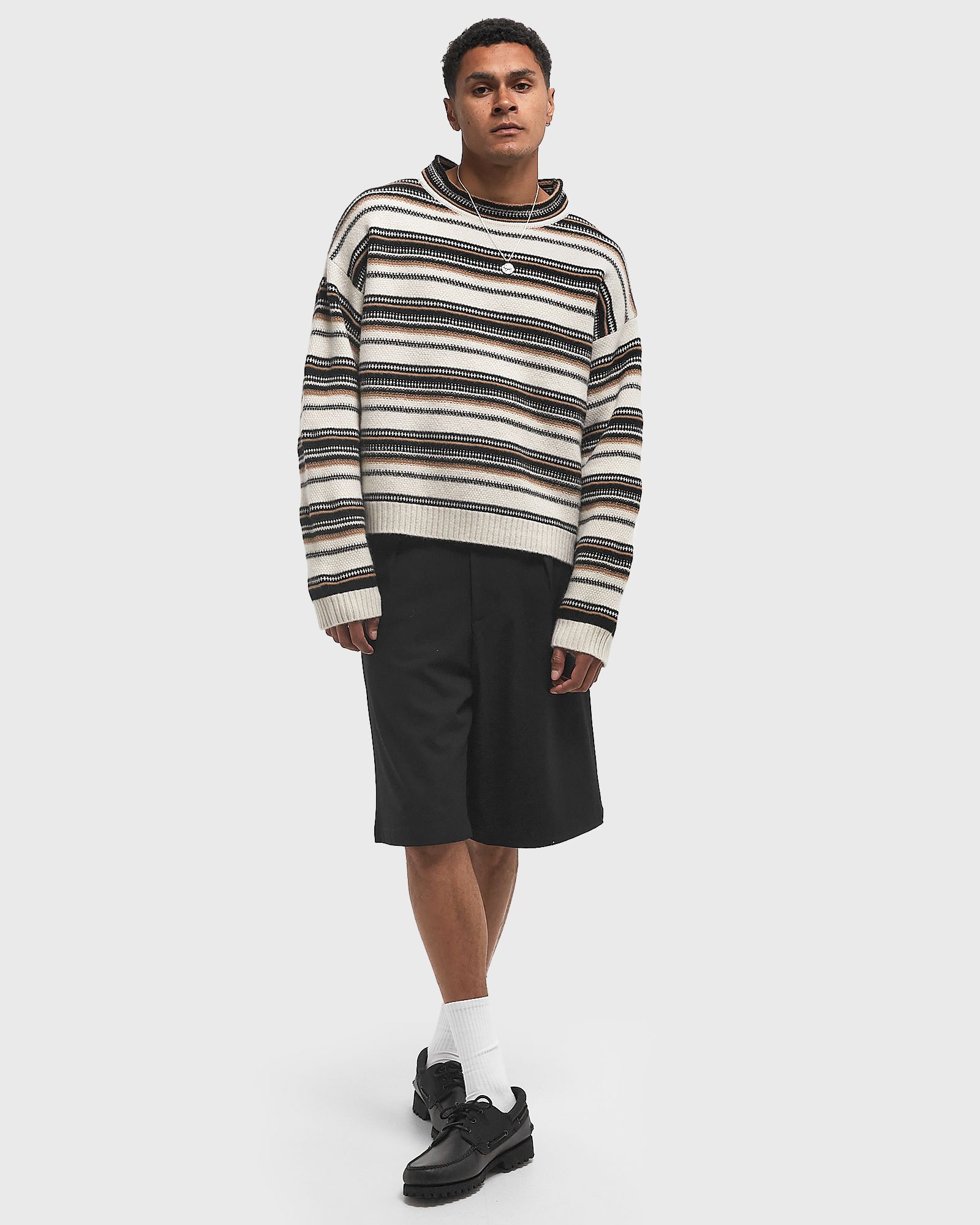 Striped Knit Boxy Crewneck