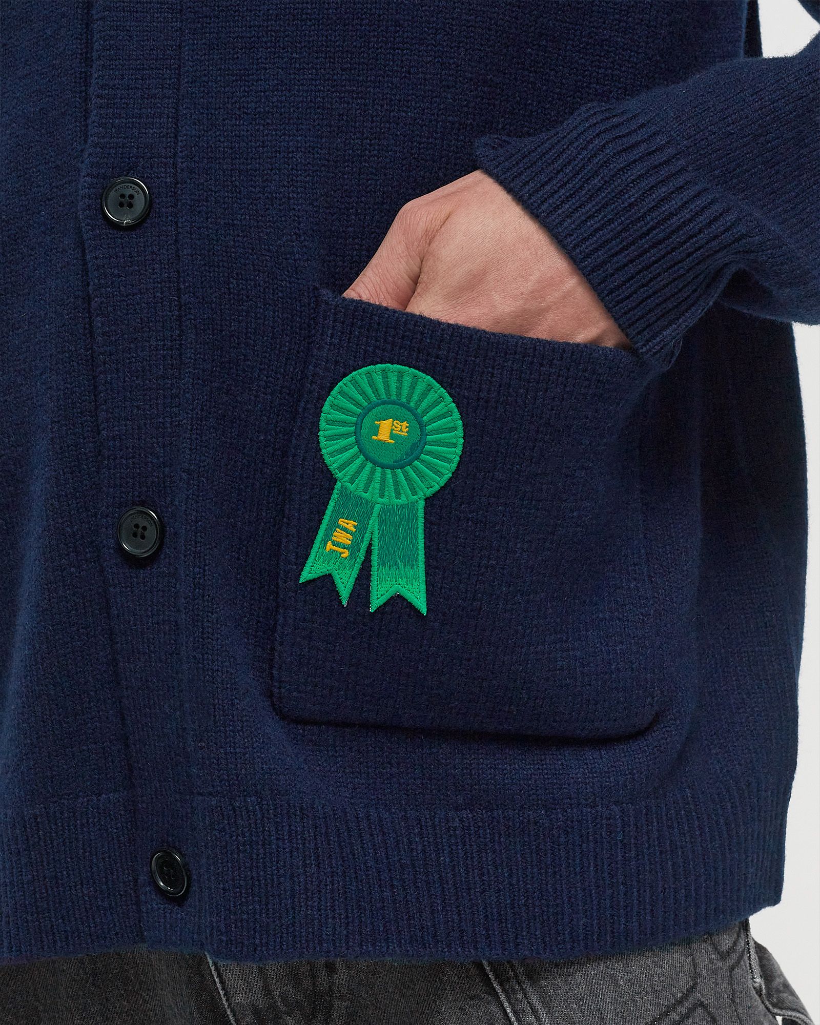 ROSETTE PATCH POCKET CARDIGAN