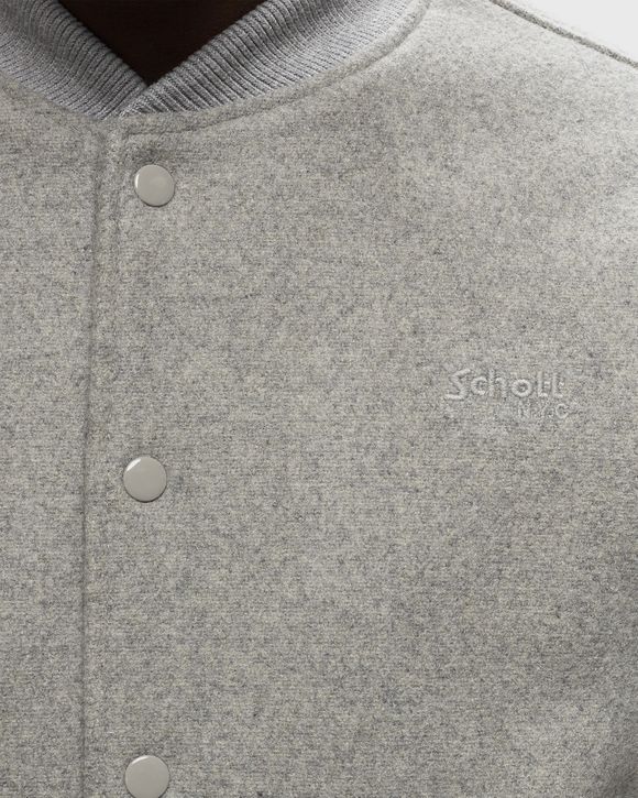 BLOUSON UNIVERSITE BI-MATIERE CUIR/LAINE