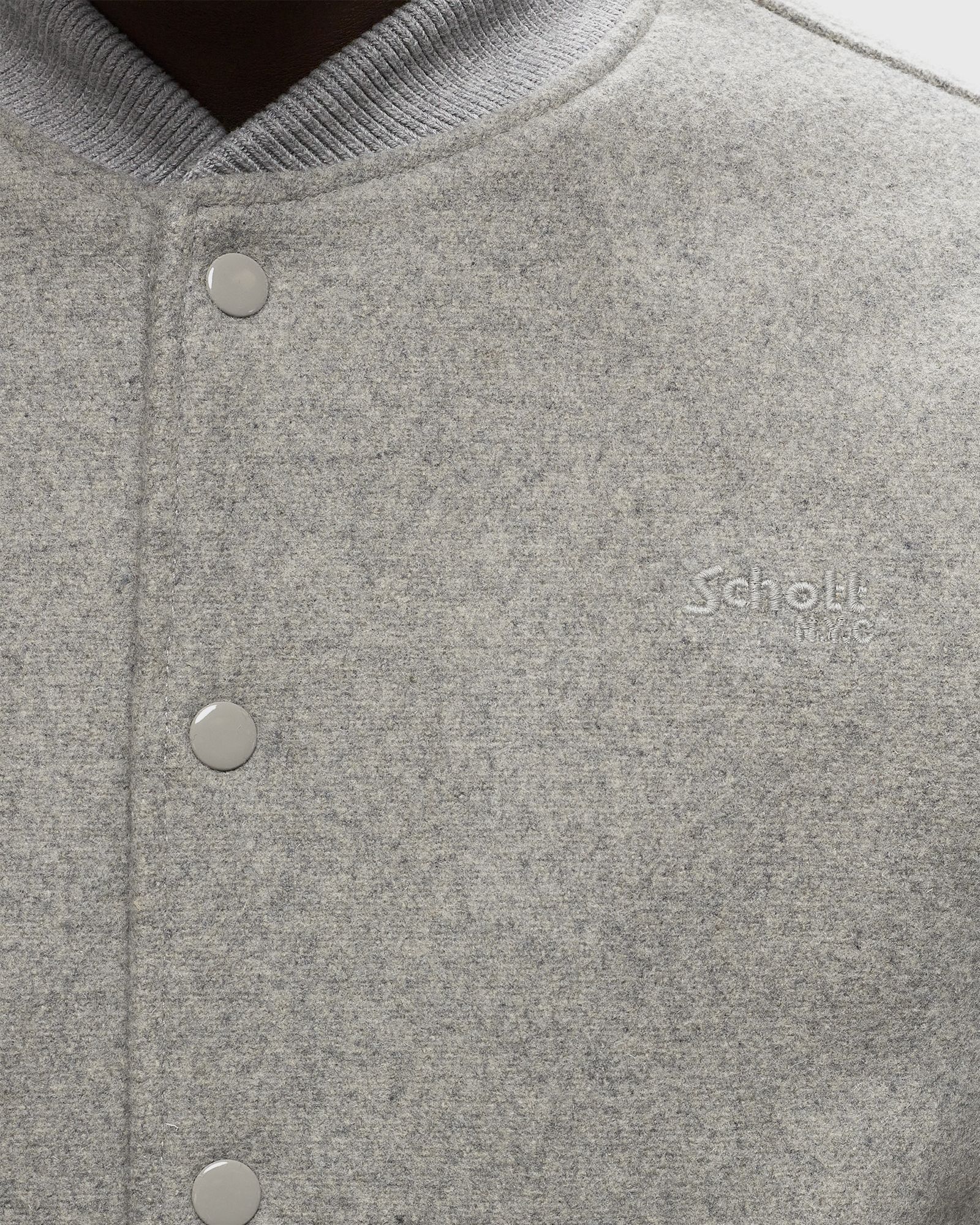 BLOUSON UNIVERSITE BI-MATIERE CUIR/LAINE