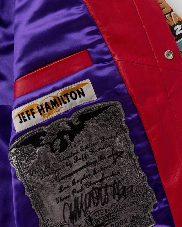 Jeff Hamilton Los Angeles Lakers Three-Peat Leather Jacket Blue