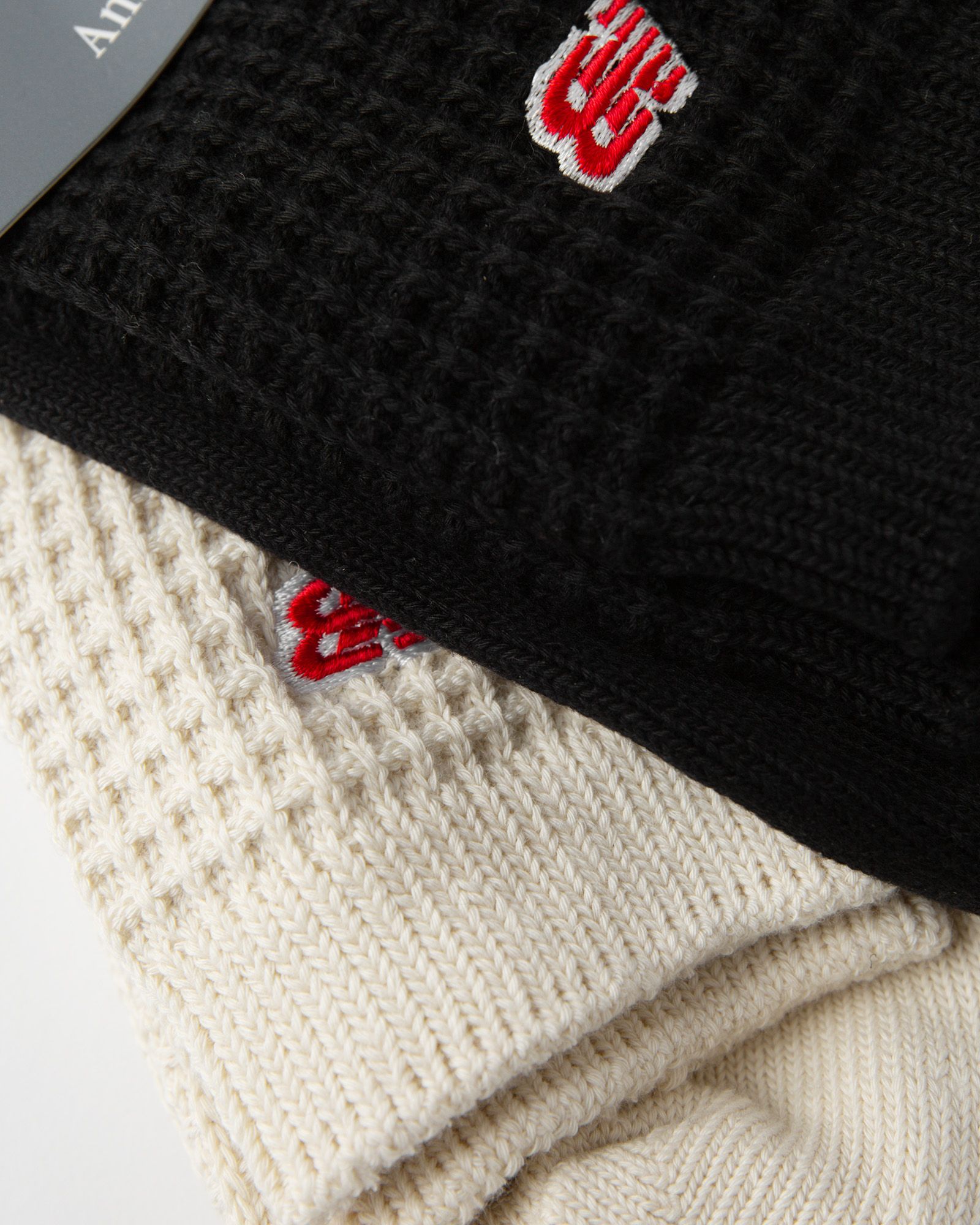 Waffle Knit Ankle Socks 2 Pack