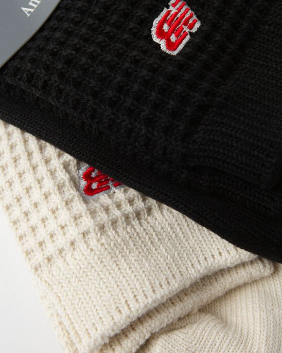 Waffle Knit Ankle Socks 2 Pack