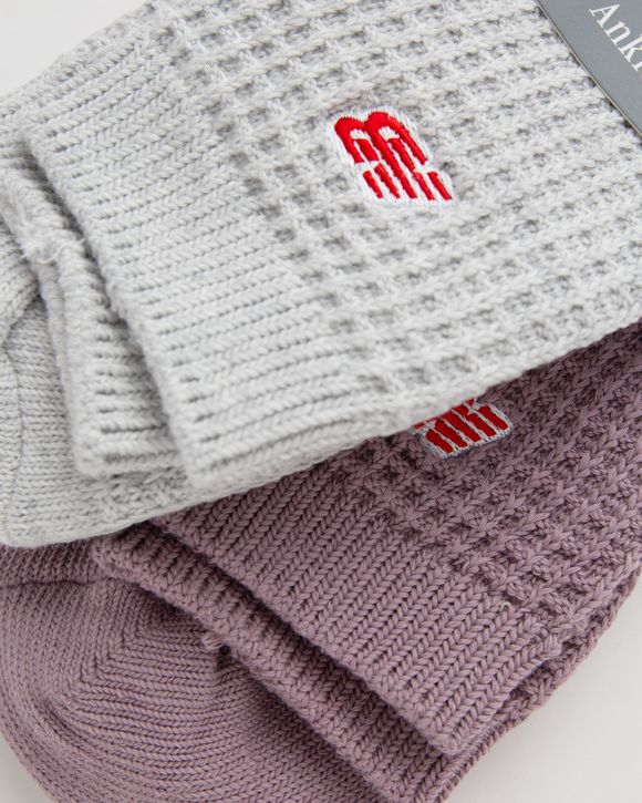 Waffle Knit Ankle Socks 2 Pack