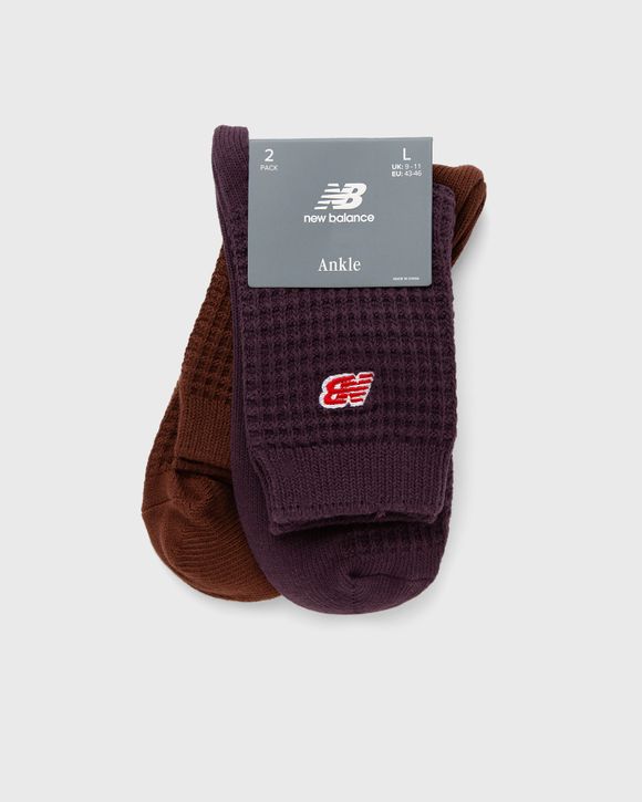 Waffle Knit Ankle Socks 2 Pack