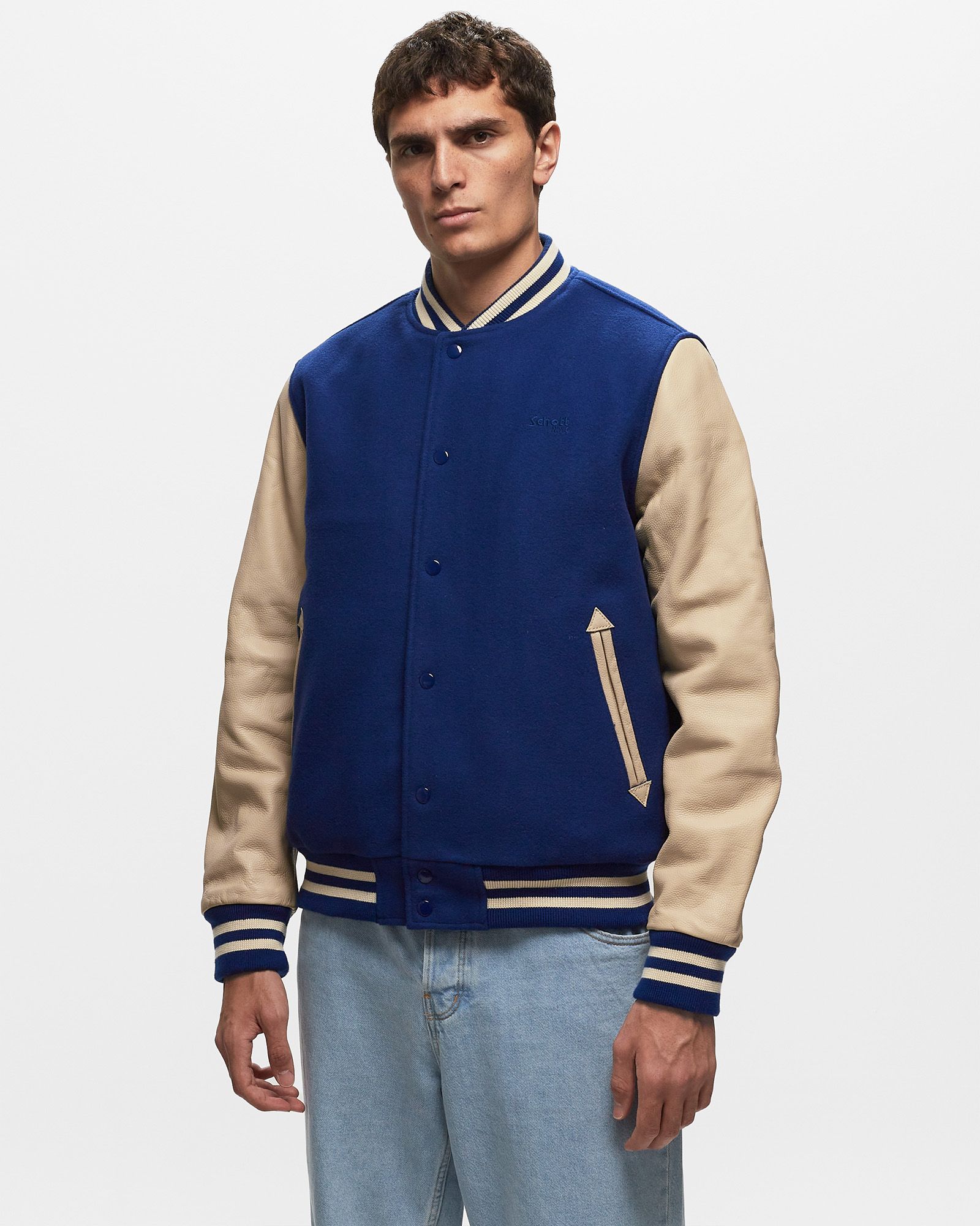 VARSITY COL RIB CUIR / LAINE