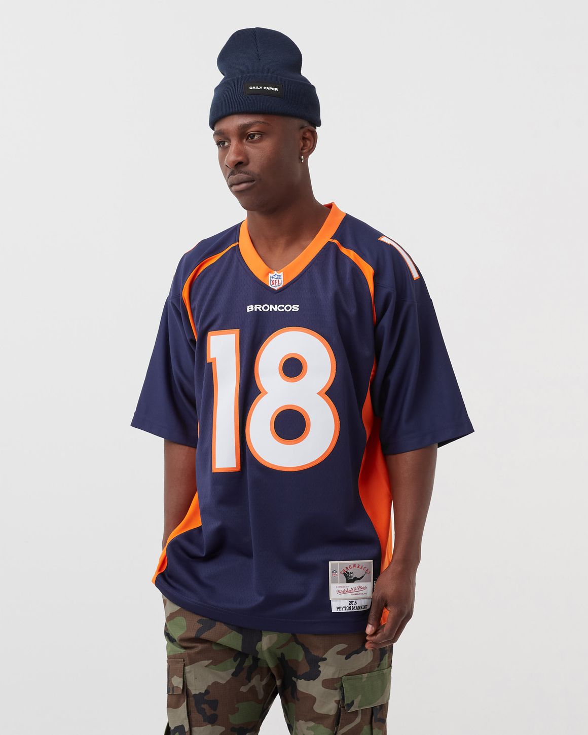 Mitchell Ness NFL Legacy Jersey Denver Broncos 2015 Peyton Manning 18 Blue BSTN Store