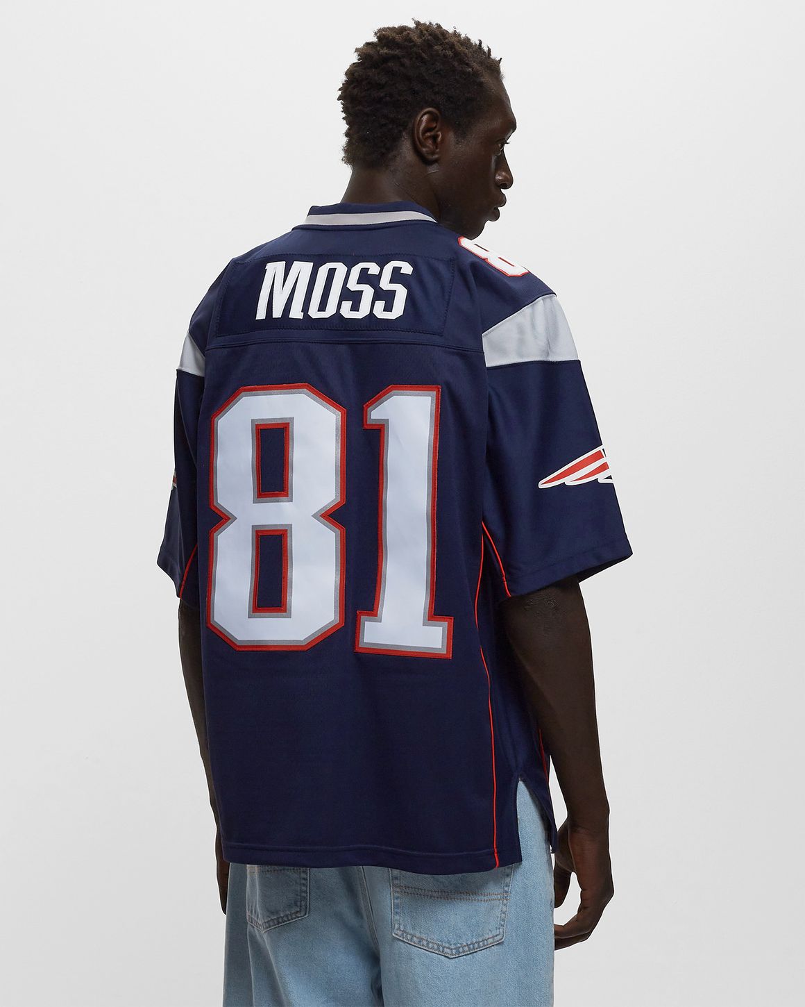 Randy Moss New England shops Patriots Reebok NFL 2007 Navy Throwback Jersey Size XL