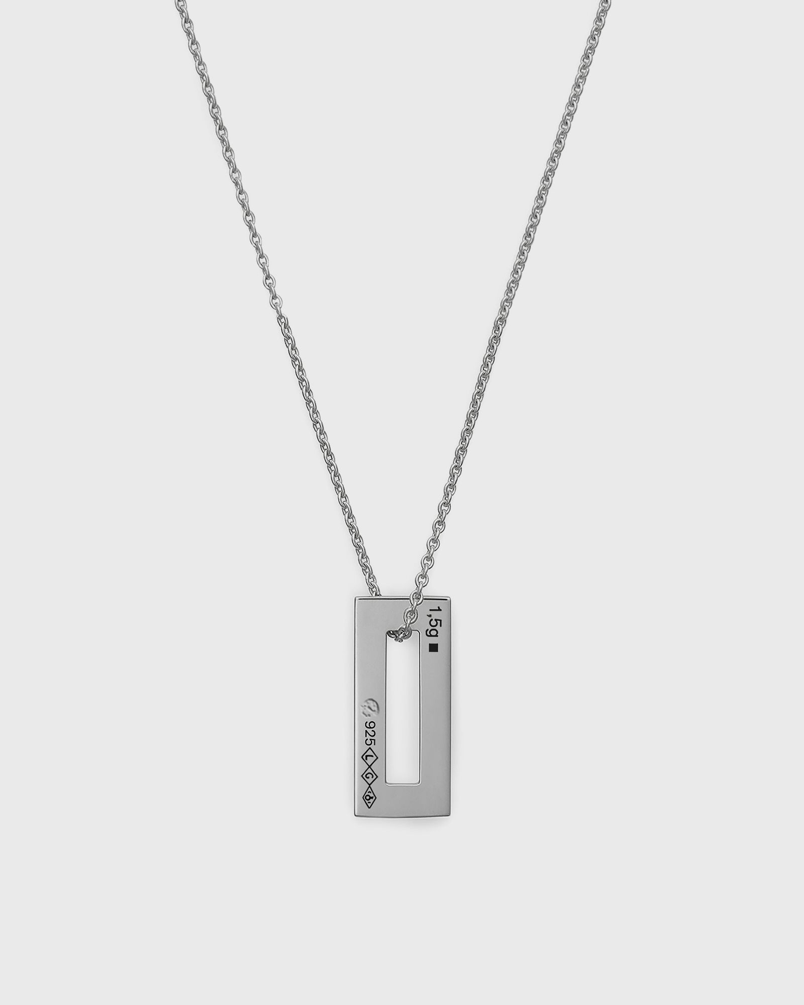 1.5g-polished and brushed sterling silver-rectangle-necklace