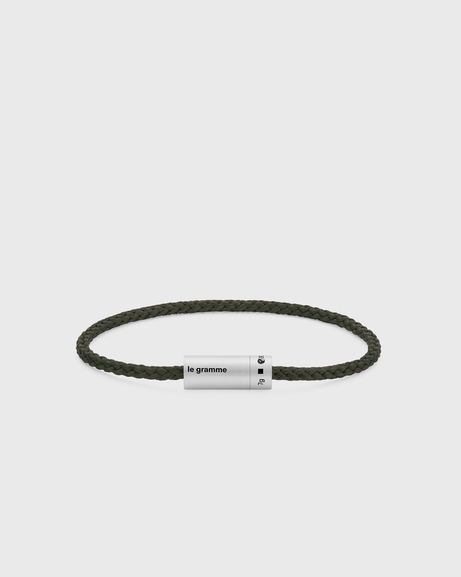 7G-Brushed Sterling Silver-Khaki Nato-Cable Bracelet-image