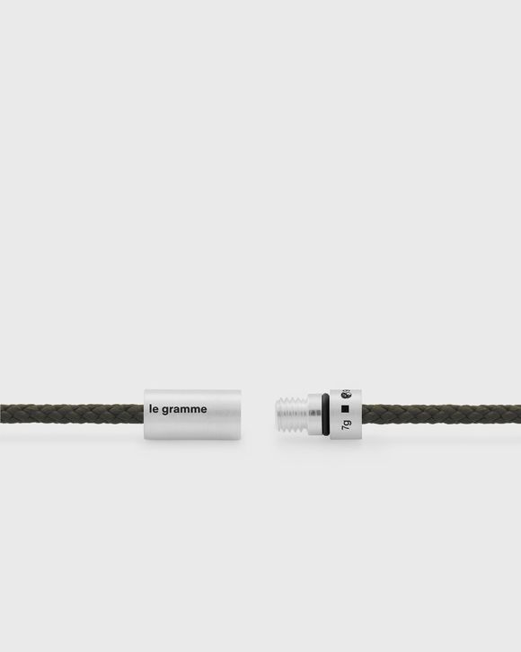 7g-brushed sterling silver-khaki nato-cable bracelet