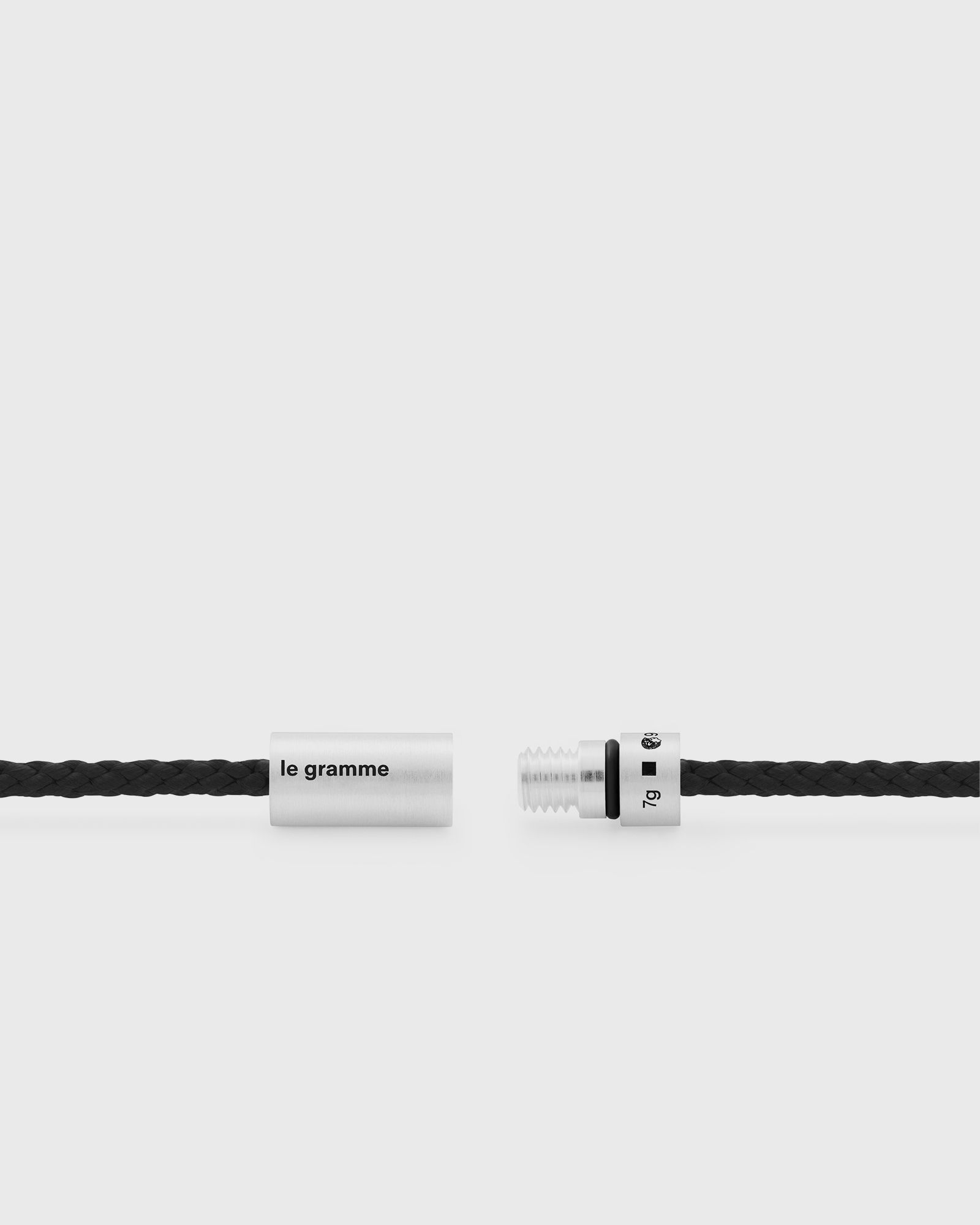 7g brushed sterling silver black nato cable bracelet