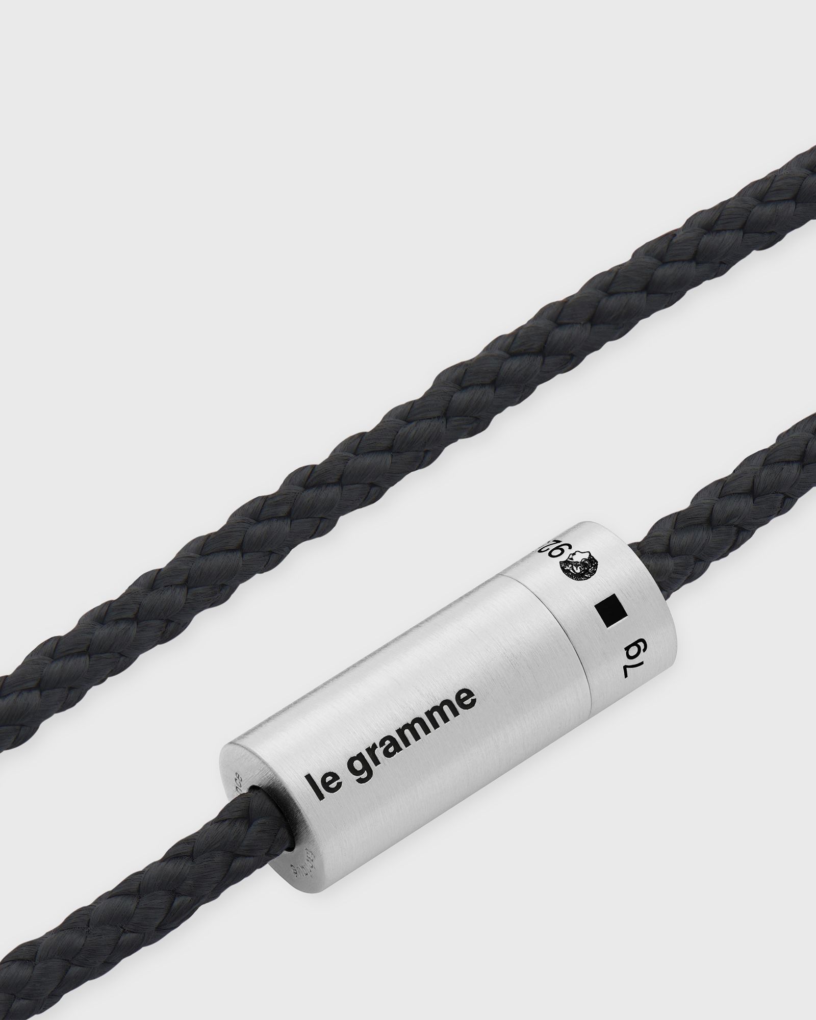 7g brushed sterling silver black nato cable bracelet