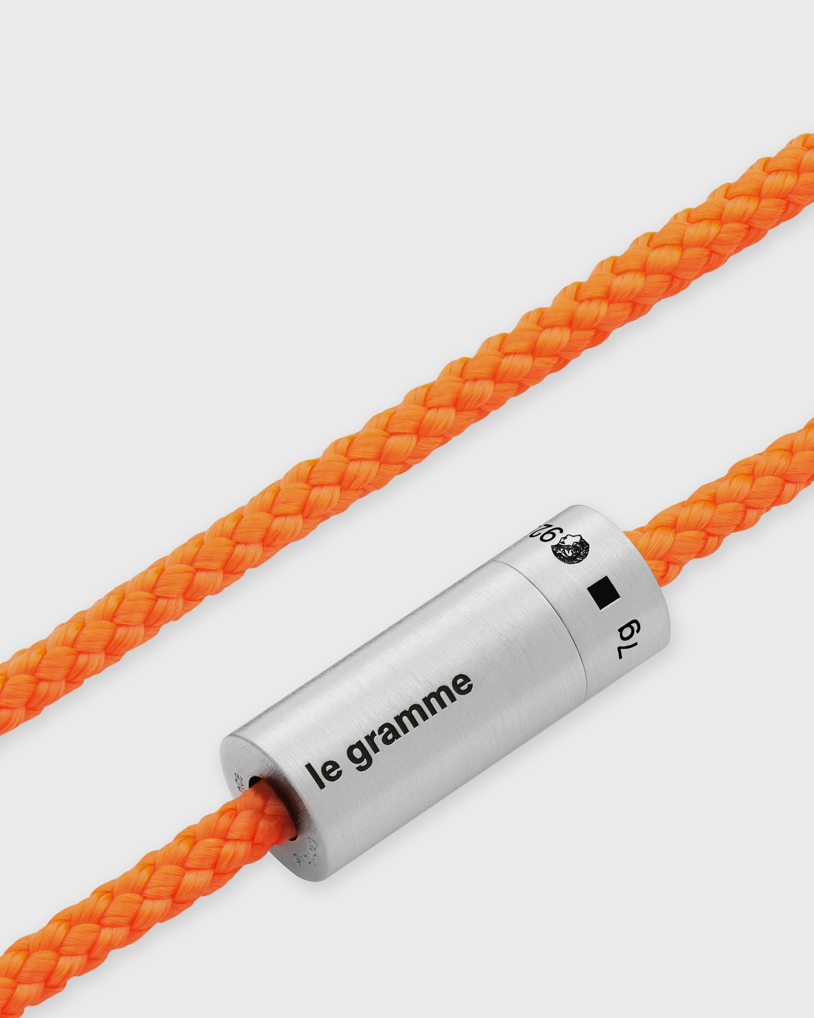 7g-brushed sterling silver-orange nato-cable-bracelet