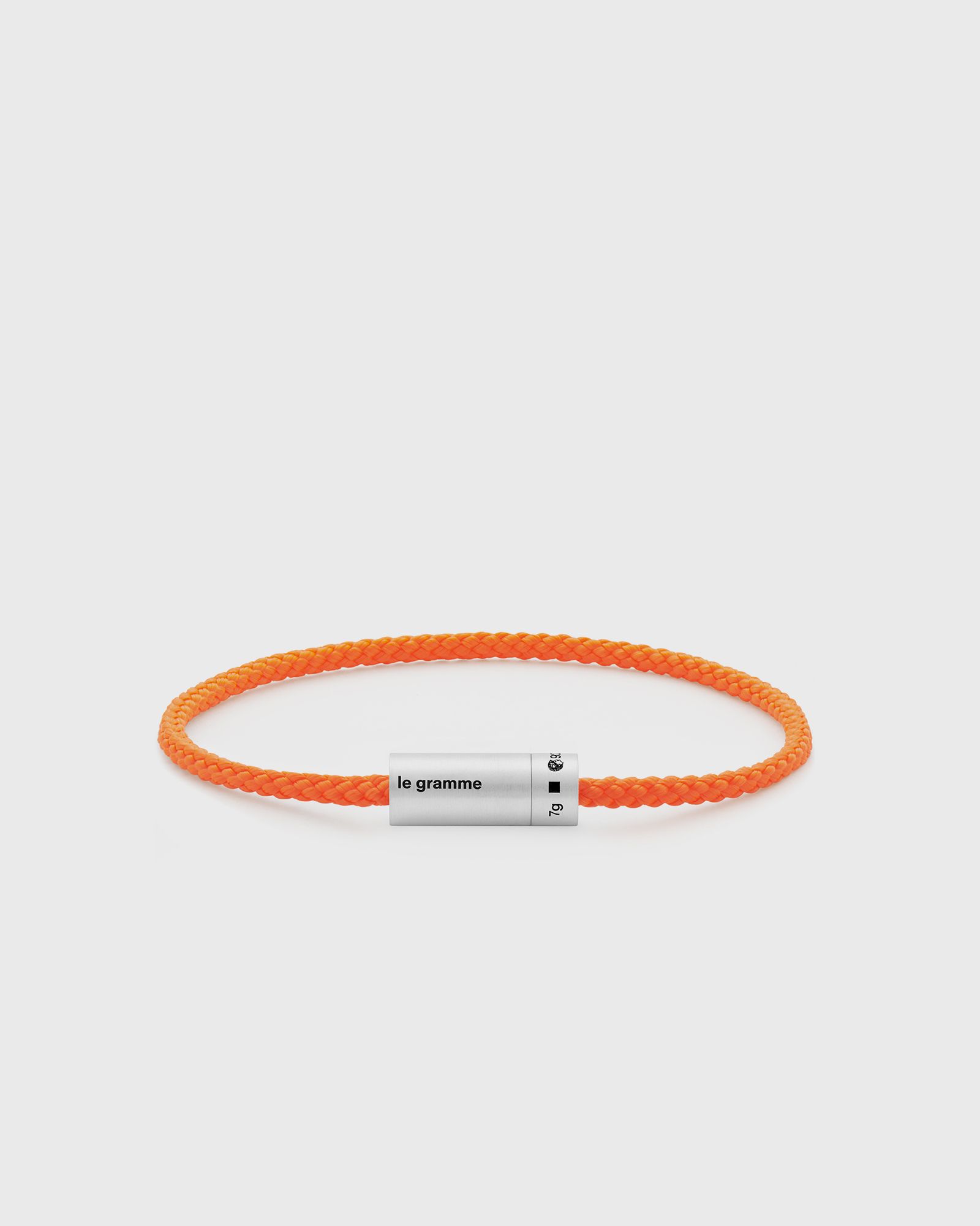7g-brushed sterling silver-orange nato-cable-bracelet